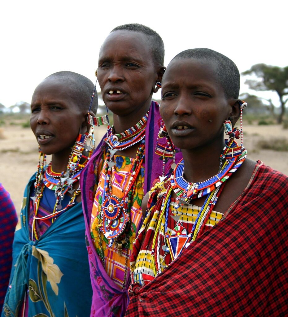 women, necklaces, costume, colorful, traditional, masai, kenya, people, africa